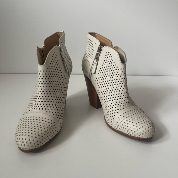 rag & bone Shoes - Rag & Bone Womens’ Margot Perforated White Leather Booties